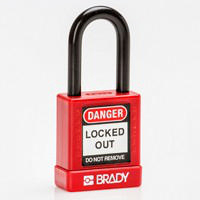 Brady Safety padlock 38MM ST KD RED 6PC