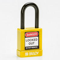 Brady Safety padlock 38MM ST KD YELLOW 6PC