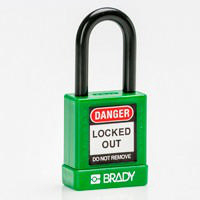 Brady Safety padlock 38MM ST KD GREEN 6PC