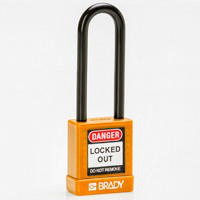 Brady Safety padlock 75MM ST KD ORANGE 6PC