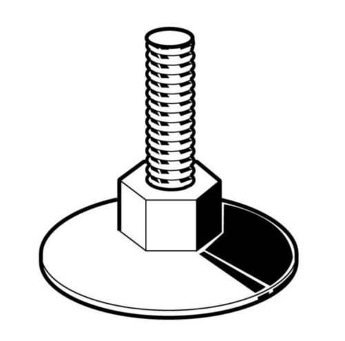 Leveling foot with fixed hexagon bolt Plastic 6.6 M8X50X30