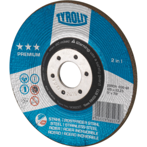 Roughening disc RONDELLER® dm115xTmmgranulation 36 offset (stainless) steel bore