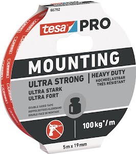 Montageband Mounting PRO Ultra Strong 66792 wit lengte 5 m breedte 19 mm TESA