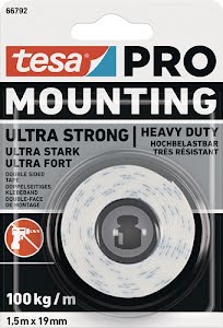 Montageband Mounting PRO Ultra Strong 66792 wit lengte 1,5 m breedte 19 mm TESA