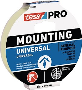 Montageband Mounting PRO Universal 66958 wit lengte 5 m breedte 19 mm TESA