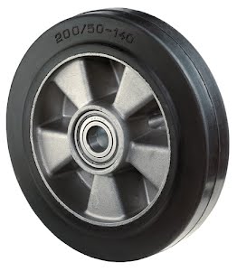 Reserve-wiel wiel-d. 200 mm draagvermogen 450 kg rubber as-d. 20 mm naaflengte BS ROLLEN
