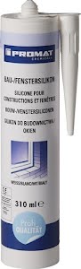 Promat Silicone de construction/our fenêtre blanc 310 ml cartouche CHEMICALS