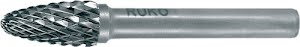 Milling pin RBF dm 10 mm head length 20 mm shank dm 6 mm carbide, bright serrati