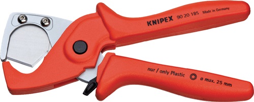 Pipe cutter for pipe diameter 25 mm length 185 mm plastic KNIPEX