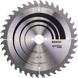 Bosch Lâmina de serra circular OPTILINE 250X30 40T