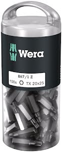 Large pack of bits 867/1 Z T 25 length 25 mm 100 pc./box WERA