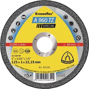 Cutting disc A 960 TZ Special dm115x1mm straight stainless steel bore 22.23 mm K