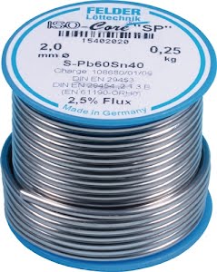 Solder wire ISO-Core® SP 2 mm 100 g S-Pb60Sn40 FELDER