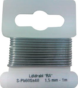 Solder wire ISO-Core® RA 1.5 mm 1 m S-Pb60Sn40 FELDER