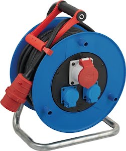Three-phase current cable reel Garant 30 m H07RN-F 5 x 2.5 mm² 320 mm 2 sockets