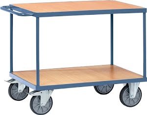 Tafelwagen 2 laadvlakken L1000xB700mm duifblauw, RAL 5014 drgverm.600 kg PROMAT