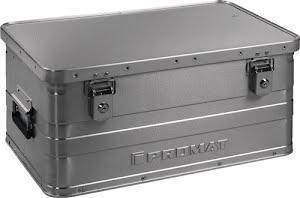 Promat Aluminium box L 580 x W 380 x H 275 mm 47 l with hinged catch and cylinder lock