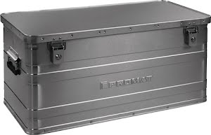 Promat Aluminium box L 780 x W 380 x H 380 mm 90 l with hinged catch and cylinder lock