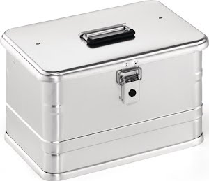 Aluminium box L 432 x W 335 x H 275 mm 29 l with lever clamp latches with bores