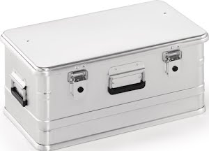 Aluminium box L 582 x W 385 x H 262 mm 47 l with lever clamp latches with bores