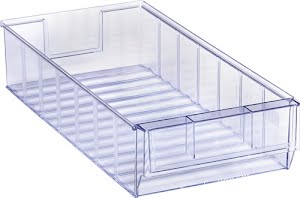 Promat Shelf container L400xW183xH81mm transparent SAN