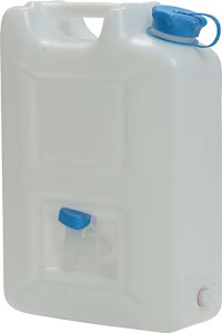 Water canister 22 l HD-PE stackable, with drain cock H495xW350xD165mm HÜNERSDORFF