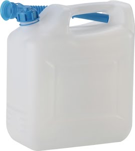 Water canister 12 l HD-PE with outlet pipe H331xW290xD160mm HÜNERSDORFF