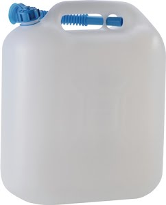 Water canister 22 l HD-PE with outlet pipe H440xW370xD190mm HÜNERSDORFF