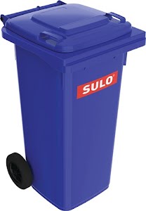 Large waste container 120 l HDPE blue movable, according to EN 840 SULO