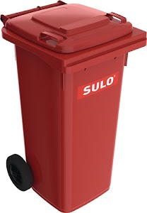 Large waste container 120 l HDPE red movable, according to EN 840 SULO