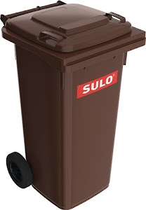 Large waste container 120 l HDPE brown movable, according to EN 840 SULO
