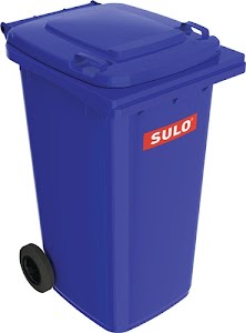 Large waste container 240 l HDPE blue movable, according to EN 840 SULO