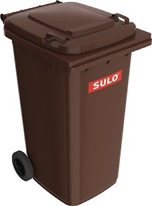 Large waste container 240 l HDPE brown movable, according to EN 840 SULO