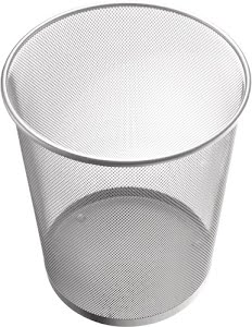Waste paper basket 15 l H280xdm267 mm with decor. perforat. steel silver HELIT