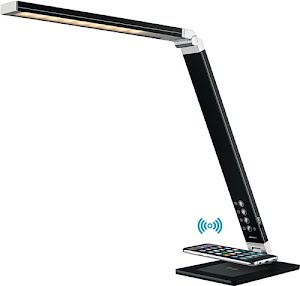 Lampe de bureau aluminium noir hauteur maxi. 420 mm pied avec HANSA