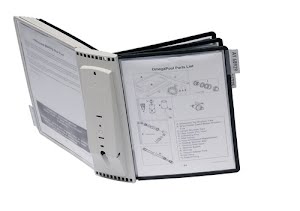 Wall holder 10 display panels black/grey polyamide with profile frame DURABLE