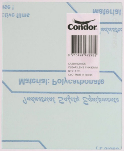 COND PART E/F PROT.  CLEAR LENS 110X90MM