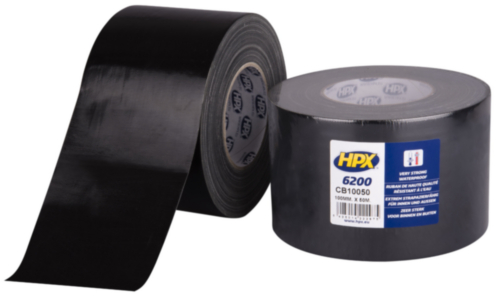 HPX 6200 Duct tape Zwart 100MMX50M