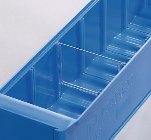 Promat Divider for shelf container width 183 mm Styrolux depthransparent 10/bag