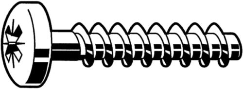 EJOT Cross recessed raised cheese head thread forming screw EJOT DIN 7516 AE-Z Steel Zinc plated