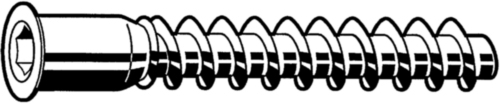 Hoekverbindingsschroef met binnenzeskant type KOK Staal Elektrolytisch verzinkt