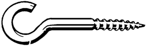 Schroefhaak met houtschroefdraad, met kleine haak Staal Elektrolytisch verzinkt 4,4X95/120MM