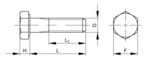 Těžký šestihranný šroub UNC s nadměrným závitem ASME B18.2.1 Uhlíková ocel ASTM A307 Žárový zinek Gr.B oversized
