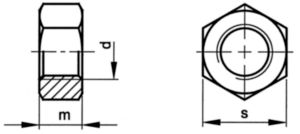 Sechskantmutter MF, linksgewinde DIN 934 Stahl Blank |8| Linksgewinde M24X2,00 (LH)