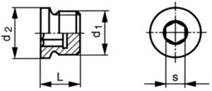 Hexagon socket screw plug with collar MF DIN 908 Stainless steel A4