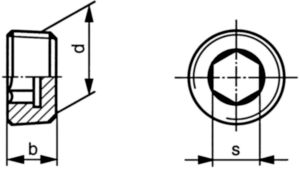 Tapón con hueco hexagonal rosca exterior DIN 906 Acero Sin revestimiento