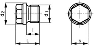 Bouchon fileté cylindrique à tête hexagonale et à collerette filetage gaz DIN 910 Acier inoxydable (Inox) A4 G1.1/8A