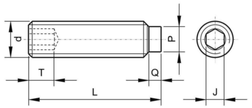 Hexagon socket set screw with half dog point UNC ASME B18.3 Alloy steel ASTM F912 Plain