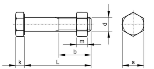 Strukturbausatz, CE EN 15048 Stahl Elektrolytisch verzinkt 8.8/8 M16X220