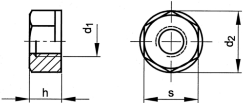 Tuerca hexagonal autofrenante Plastico Poliamida (nylon) 6.6